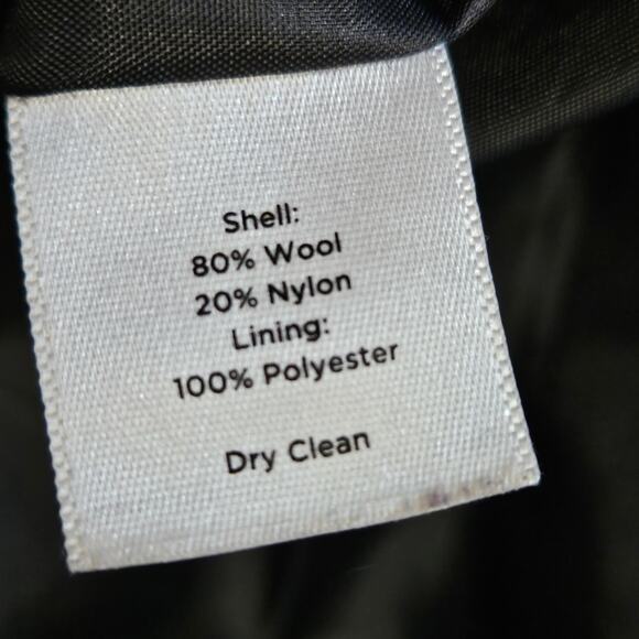 Talbots Black Wool Button Up Coat with Pockets Plus Size 14 Overcoat - Picture 12 of 12